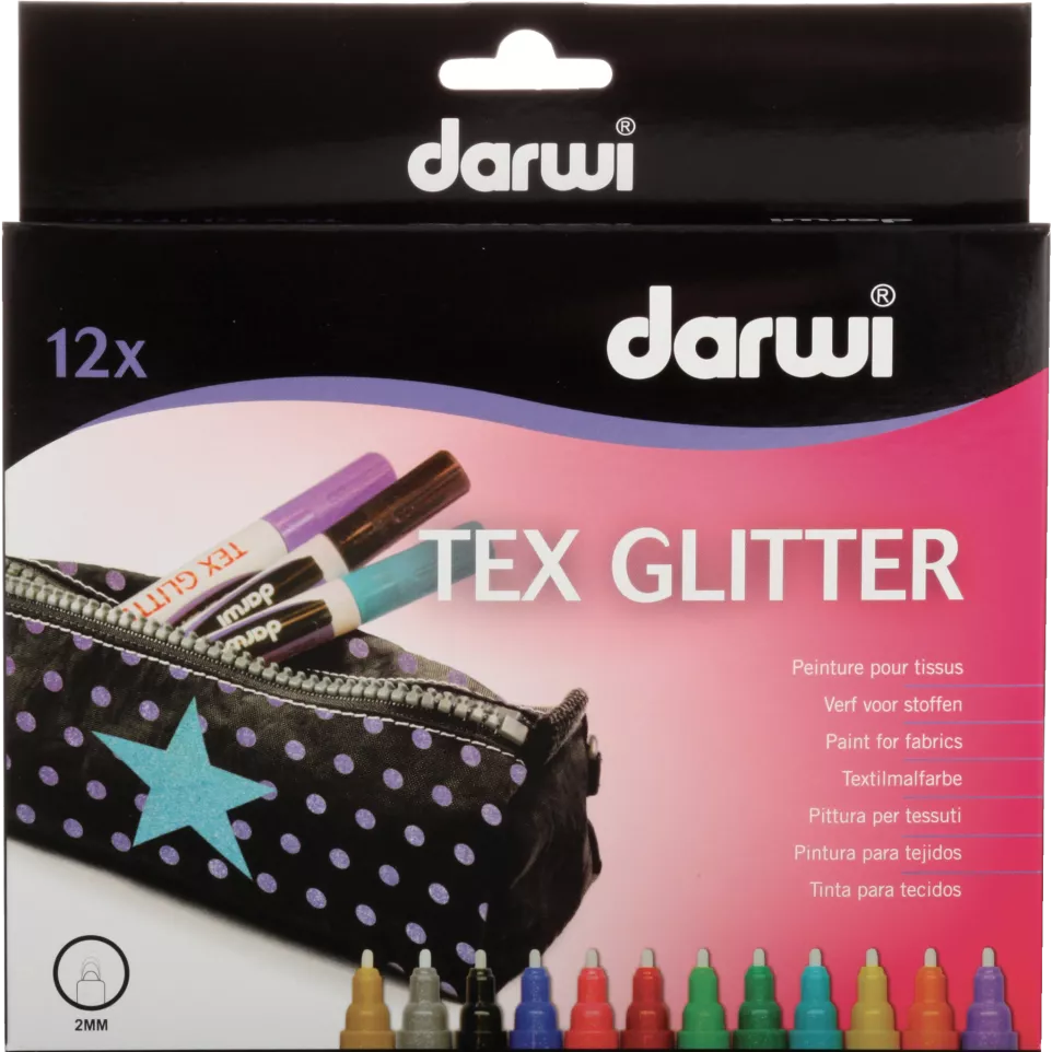 TEX GLITTER MARKER 2- MM -  SET 12 X...