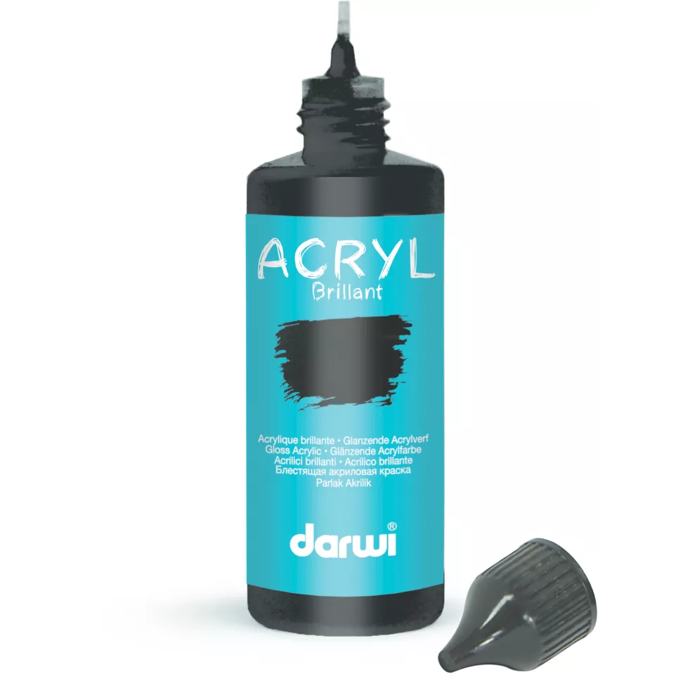 DARWI ACRYL GLOSSY 80ml zwart-/ St.