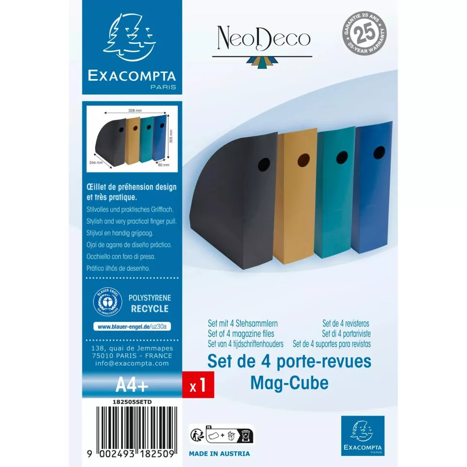 Set de 4 porte-revues Mag-Cube Neo...