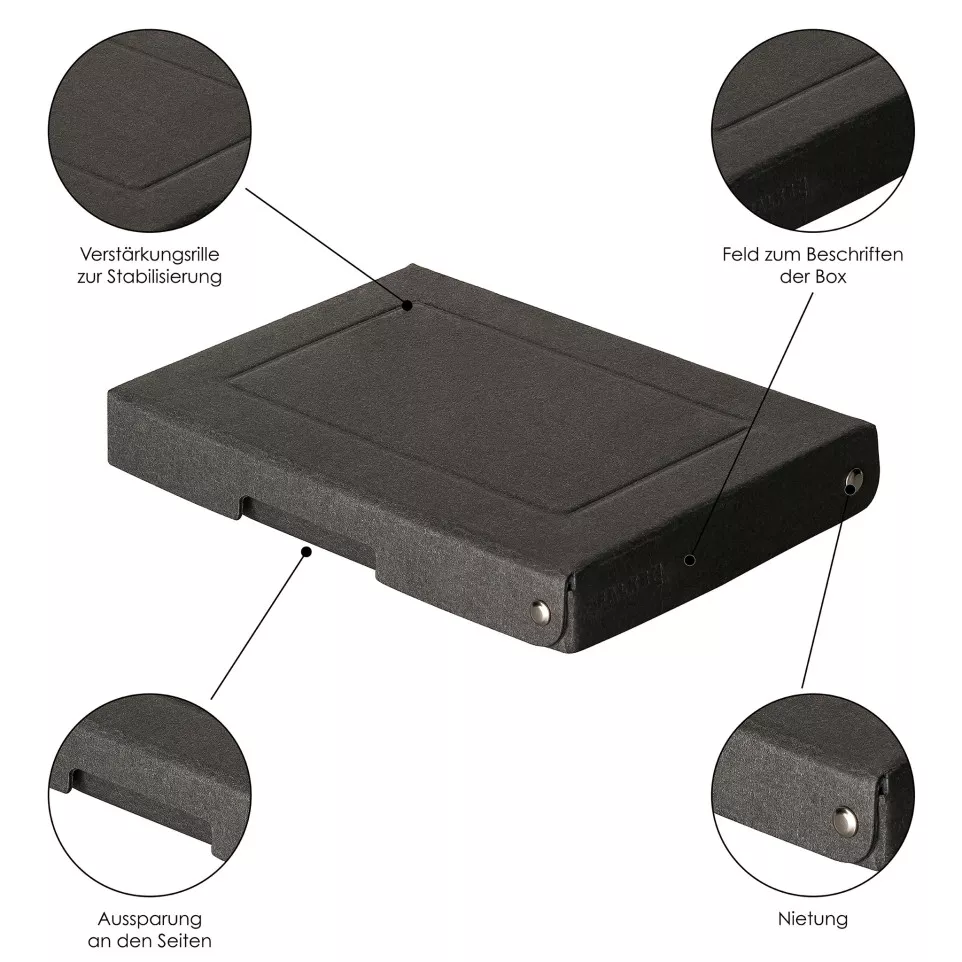 PureBox Black 190x130 25mm/ Pc.