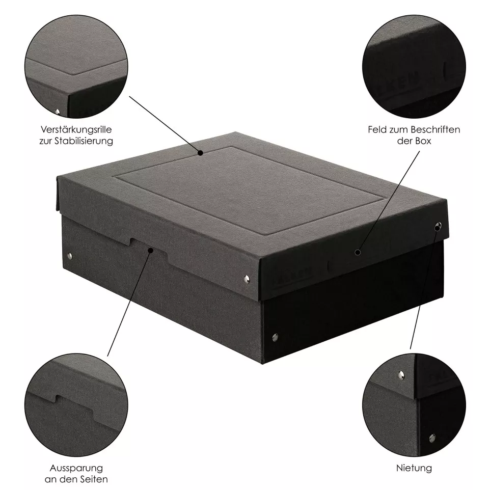 PureBox Black A4 100mm-/ St.