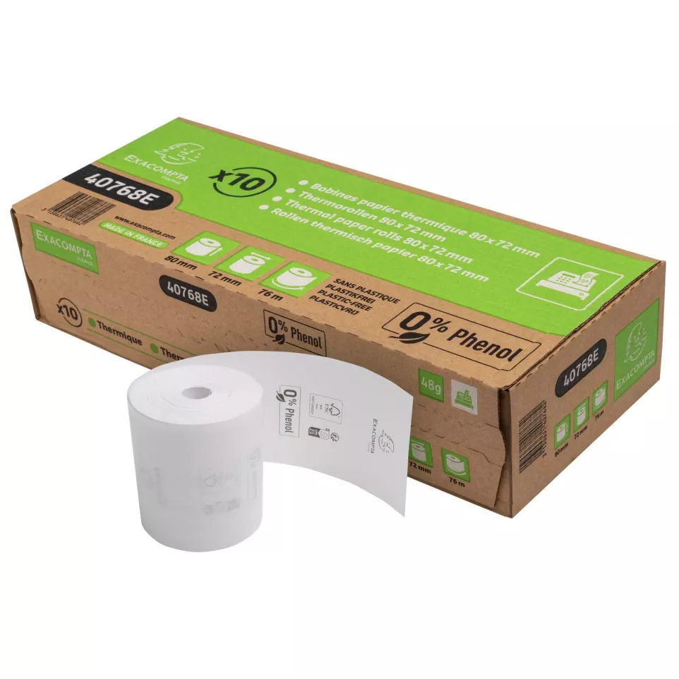 Bobine pour tickets de caisse 80x72mm...