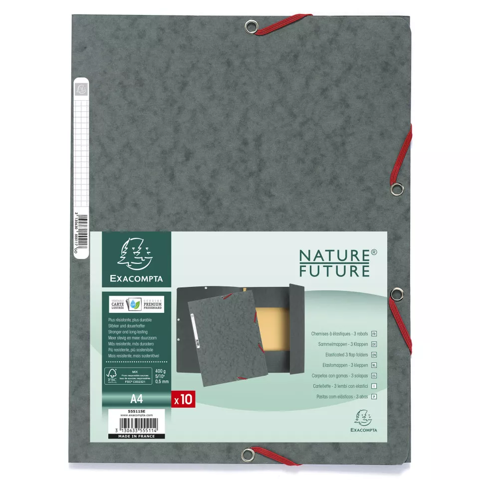 Exacompta Elasticated Folder, 3-Flap,...