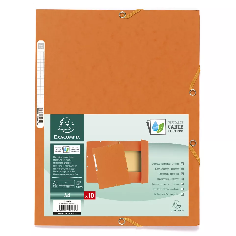 Exacompta Elasticated Folder, 3-Flap,...