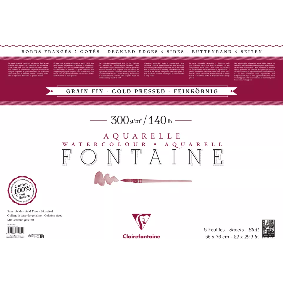 Fontaine paquet 4 bords frangés 5F...