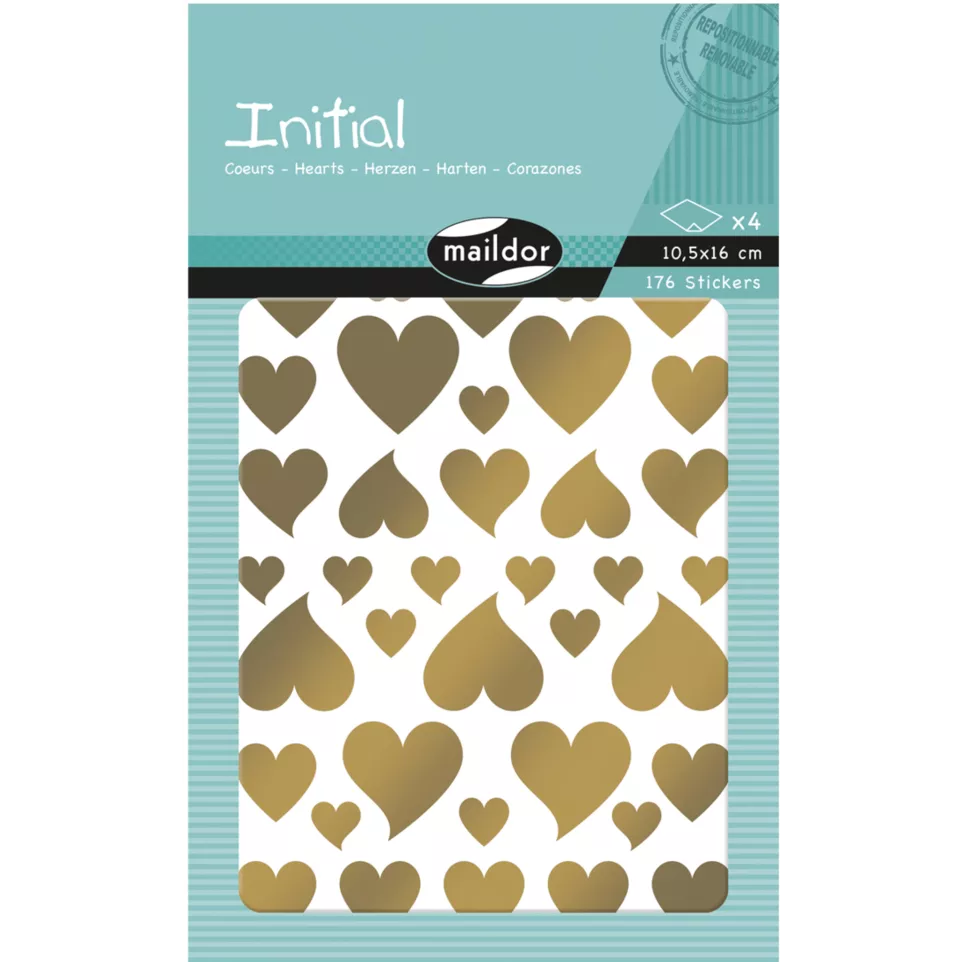 Initial, Bag 4 pl 10.5x16cm, Hearts,...