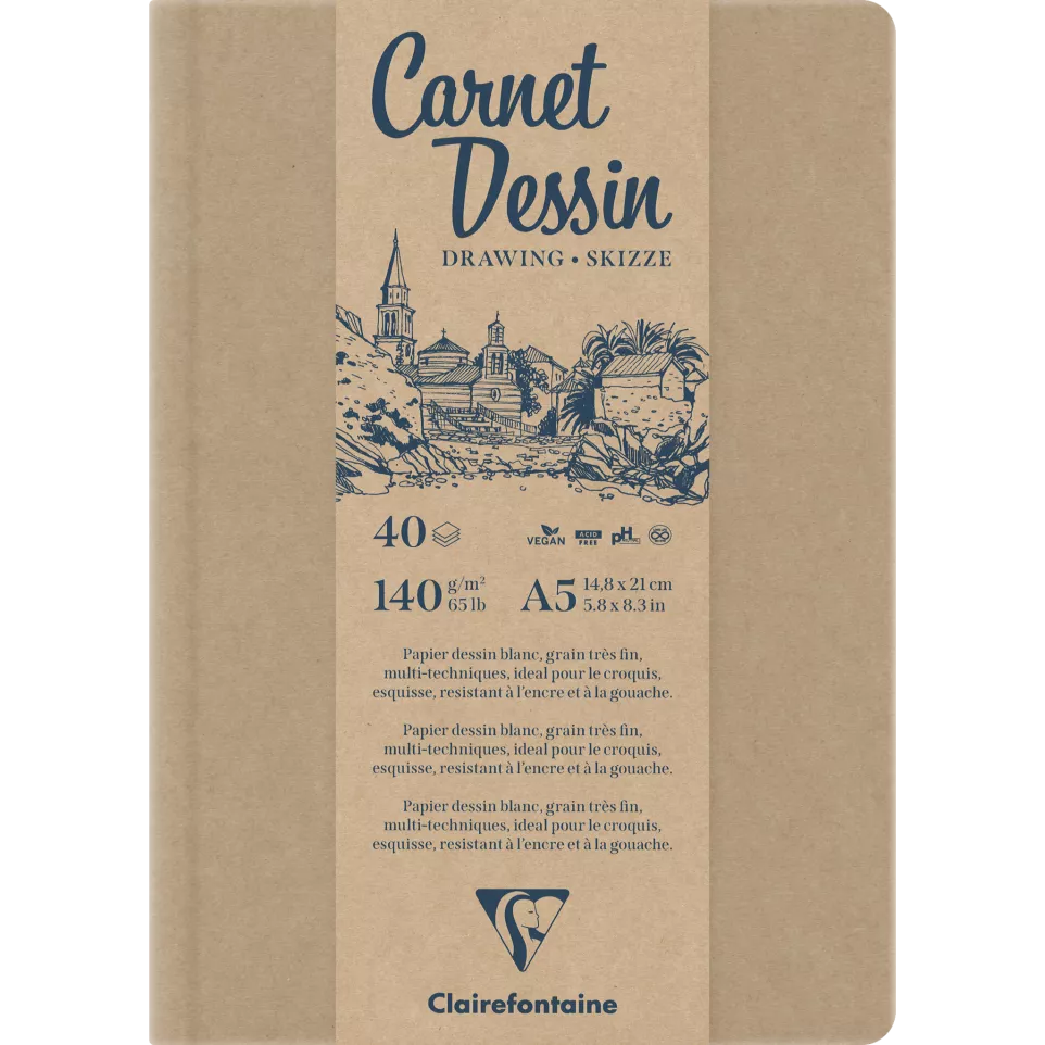 Notitieboek HC A5 wi-t papier 140g...