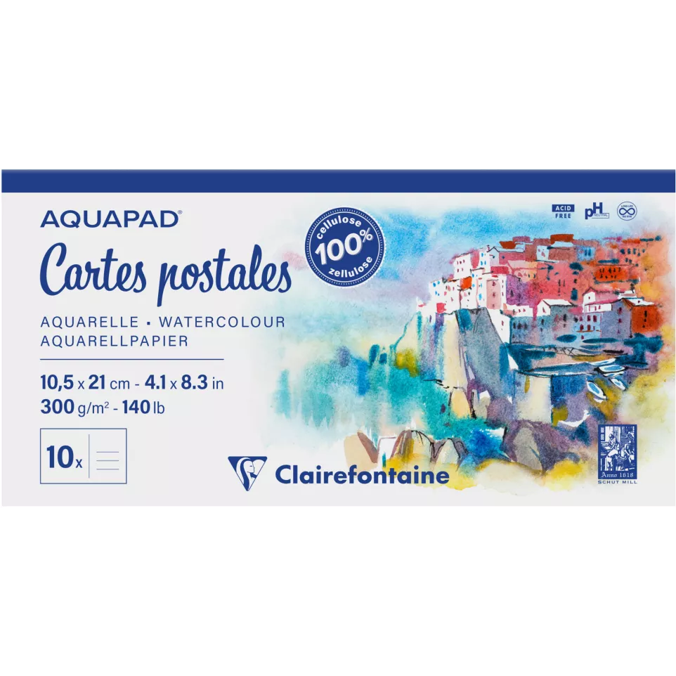 PostCard Watercol pa-d 10sh 10,5x21 L...