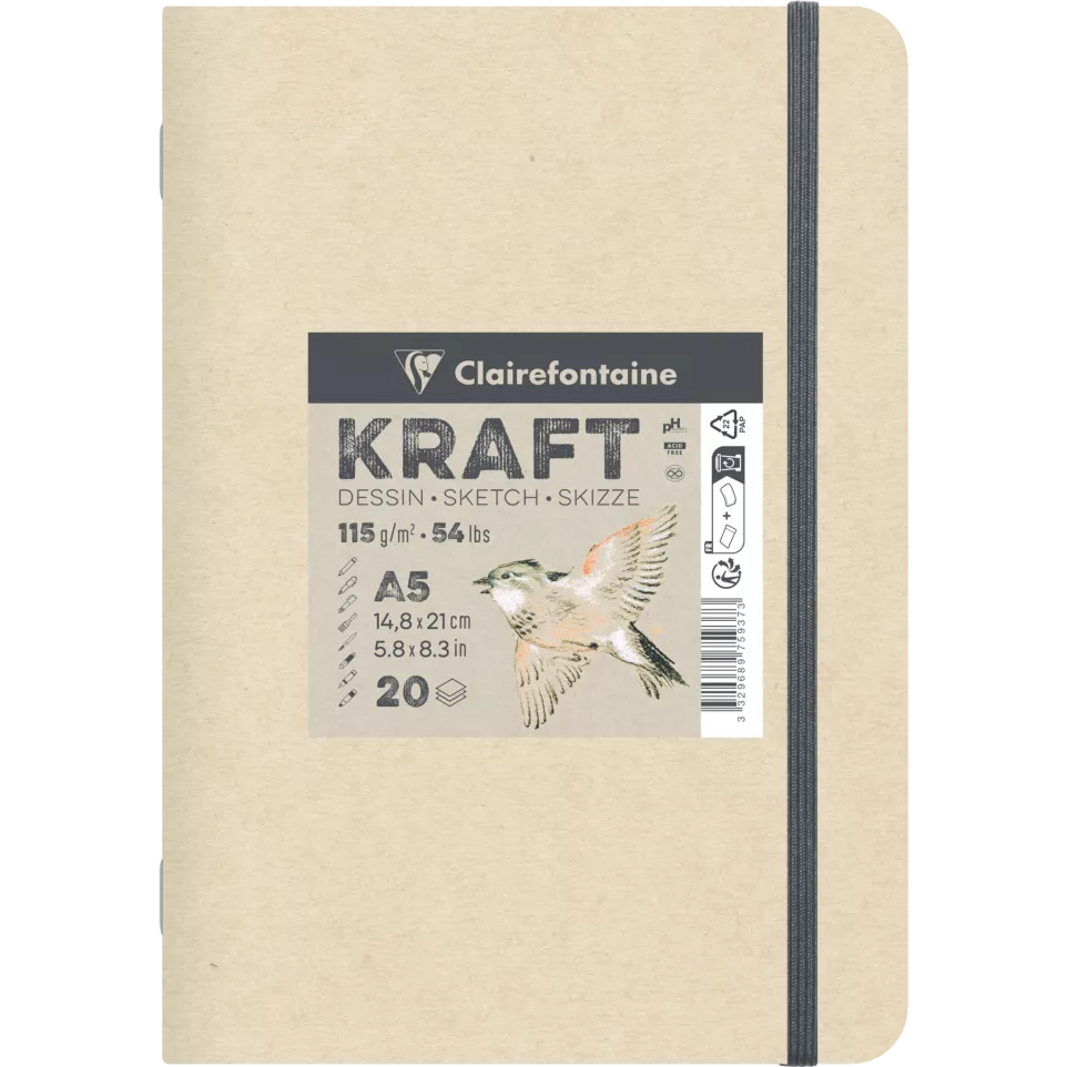 Ntbk geniet A5 Kraft- bruin 115g...