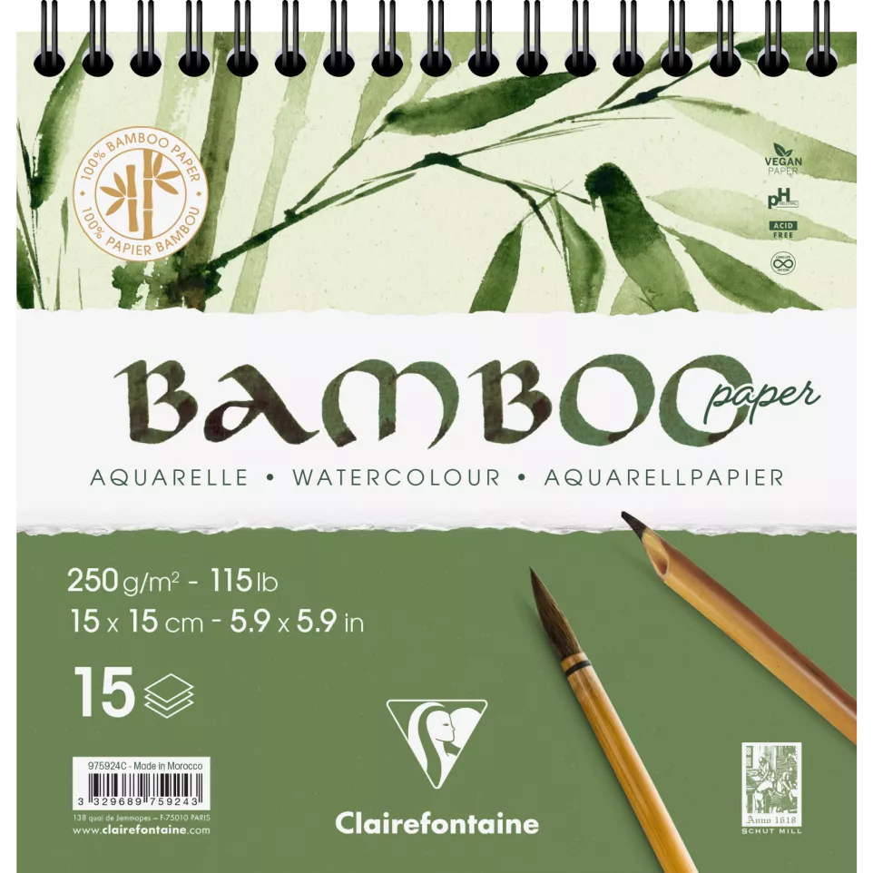 Wirebound pad. Bamboo 250g 15x15cm...
