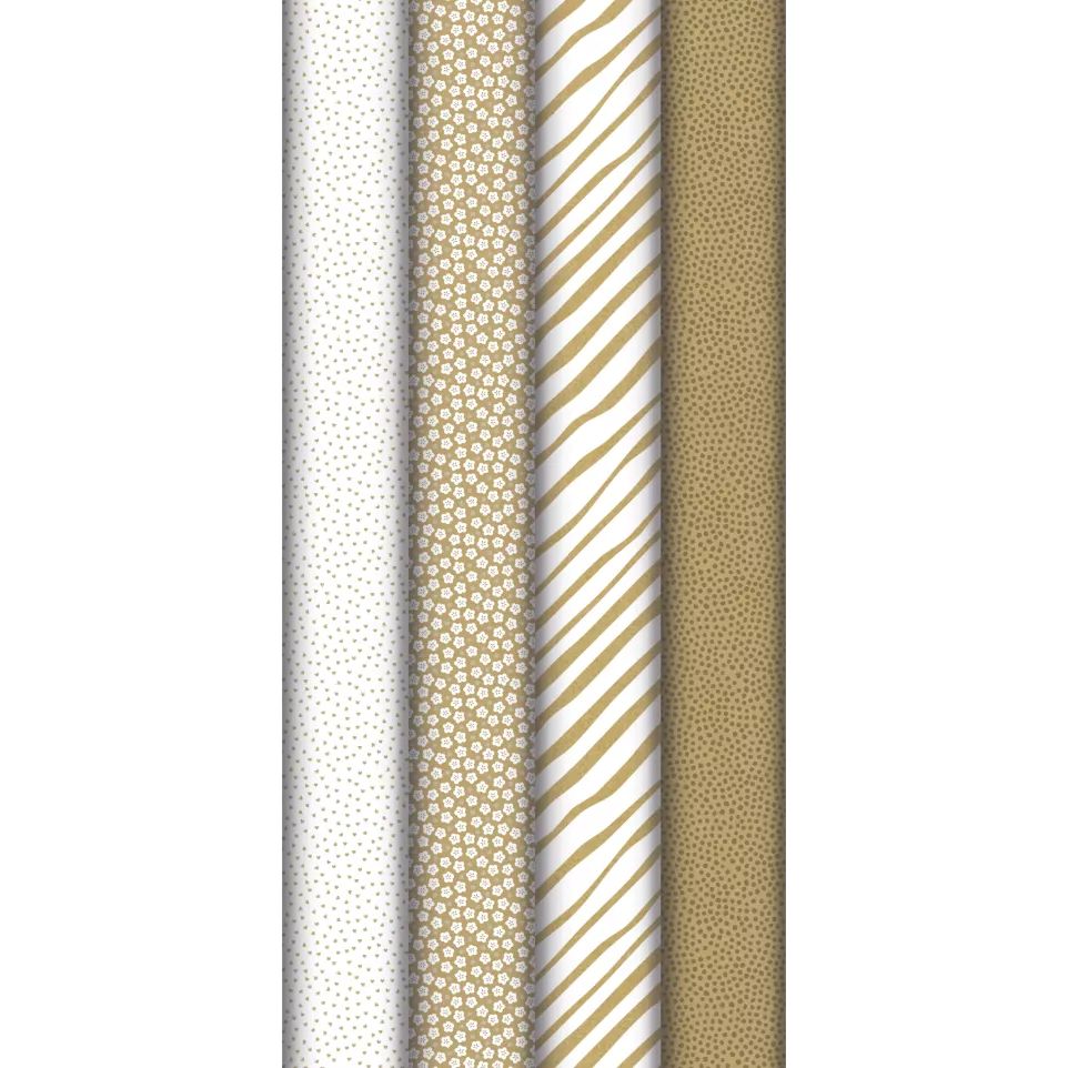 Kraft ruw 70g, Wit &- goud 5x0,70m 20...