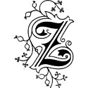 Vierkante zegel sierletter "Z"-/ St.