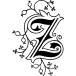 Vierkante zegel sierletter "Z"-/ St.