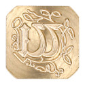 Vierkante zegel sierletter "W"-/ St.
