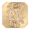 Vierkante zegel sierletter "U"-/ St.