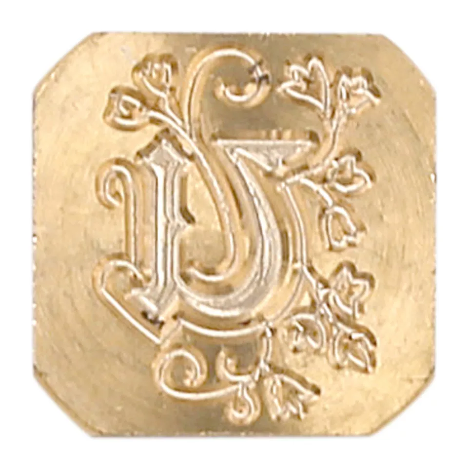 Vierkante zegel sierletter "U"-/ St.