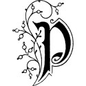 Vierkante zegel sierletter "P"-/ St.