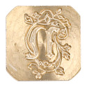 Vierkante zegel sierletter "N"-/ St.