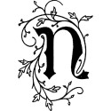 Vierkante zegel sierletter "N"-/ St.