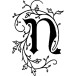Vierkante zegel sierletter "N"-/ St.