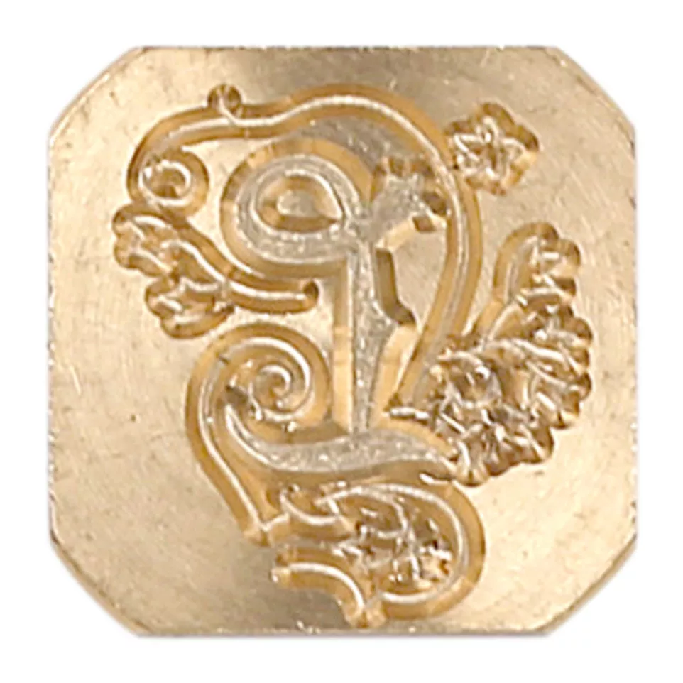 Vierkante zegel sierletter "L"-/ St.