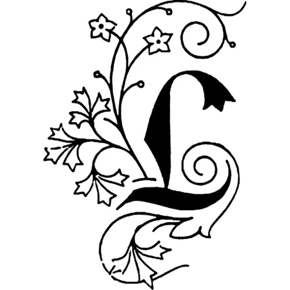 Vierkante zegel sierletter "L"-/ St.