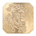 Vierkante zegel sierletter "E"-/ St.