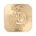 Vierkante zegel sierletter "D"-/ St.