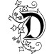 Vierkante zegel sierletter "D"-/ St.