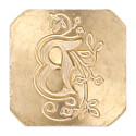 Vierkante zegel sierletter "B"-/ St.