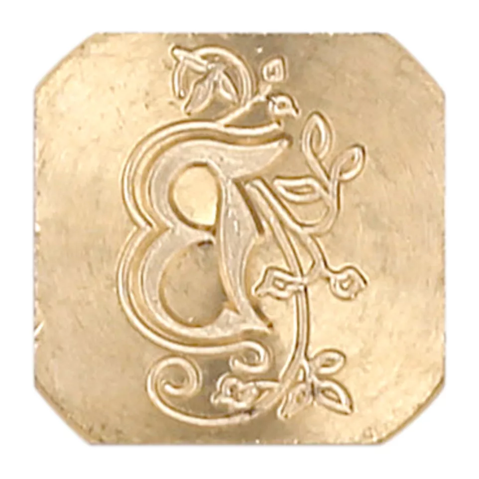 Vierkante zegel sierletter "B"-/ St.