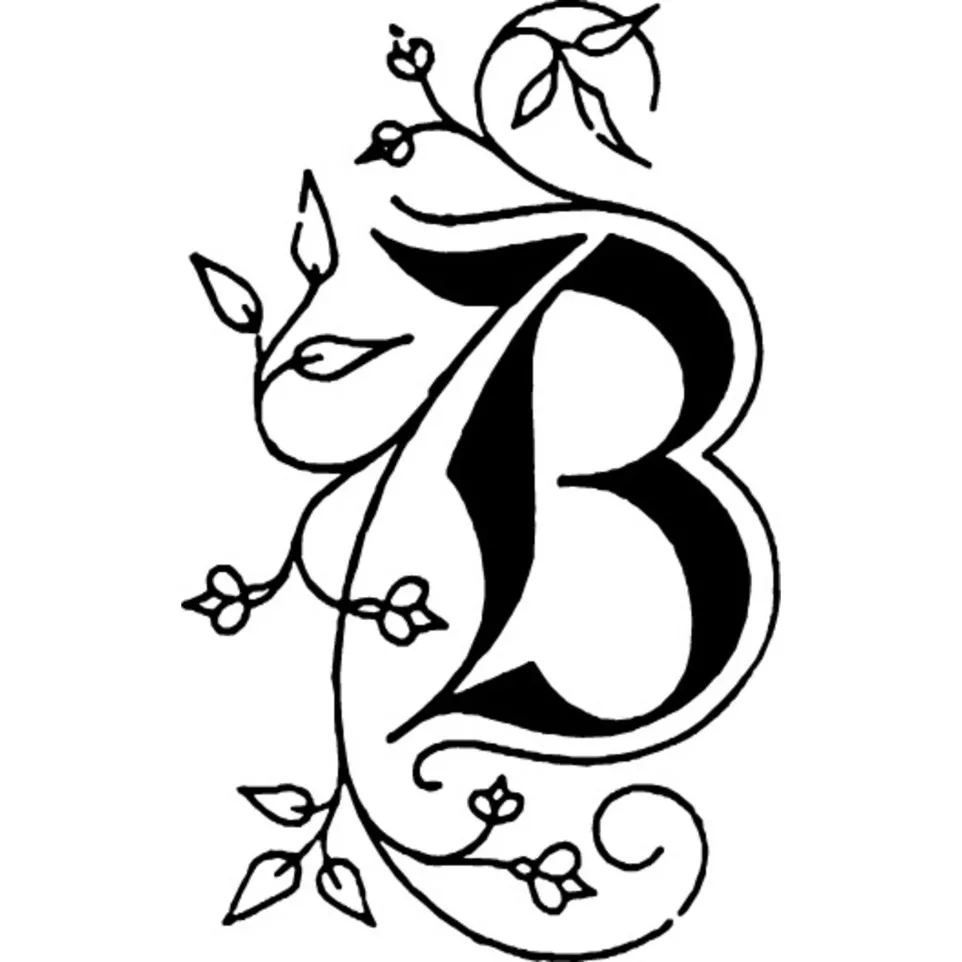 Vierkante zegel sierletter "B"-/ St.