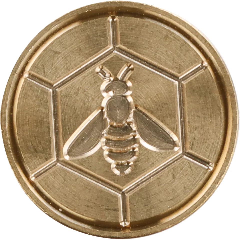 Zegel messing Ø 24mm symbool Bij-/ St.
