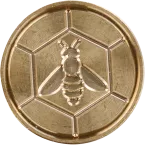 Zegel messing Ø 24mm symbool Bij-/ St.