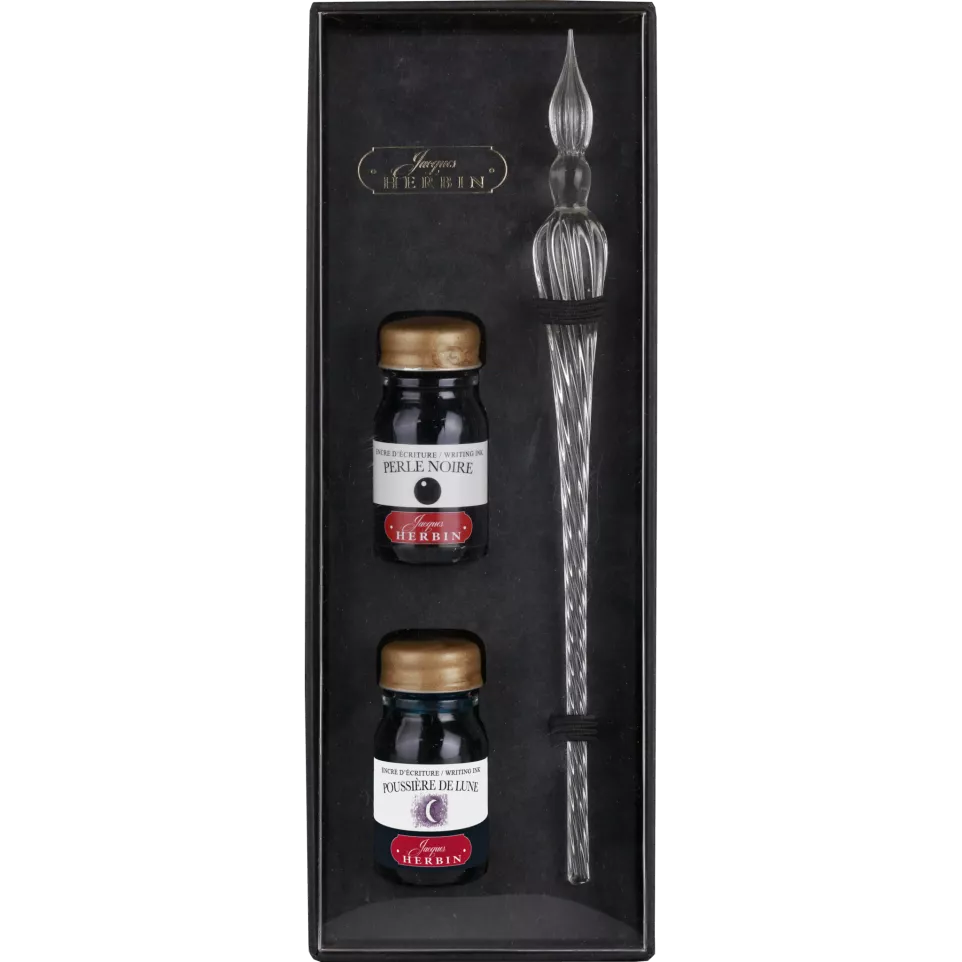 COFFRET ENCRES PLUME DE VERRE...
