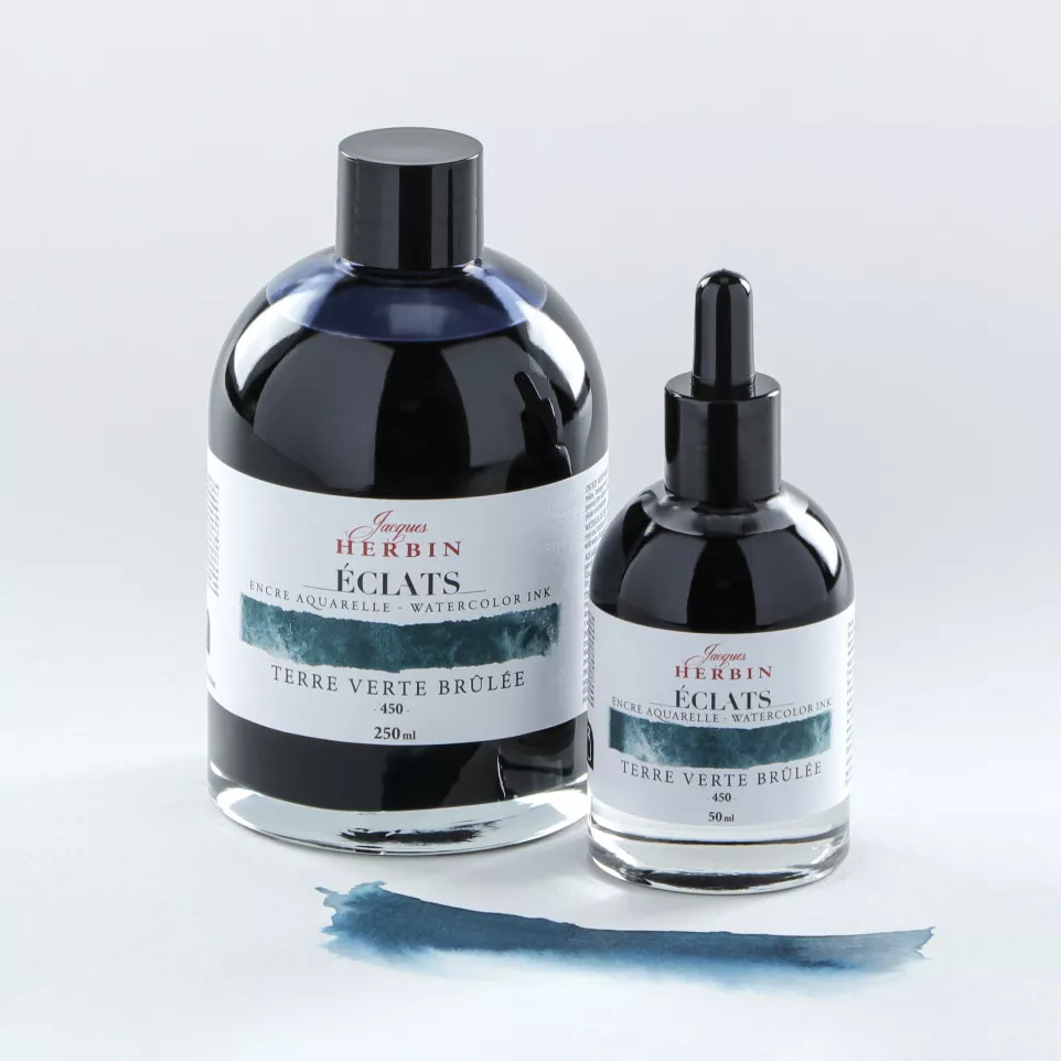 Éclats fine art ink--Burnt green...