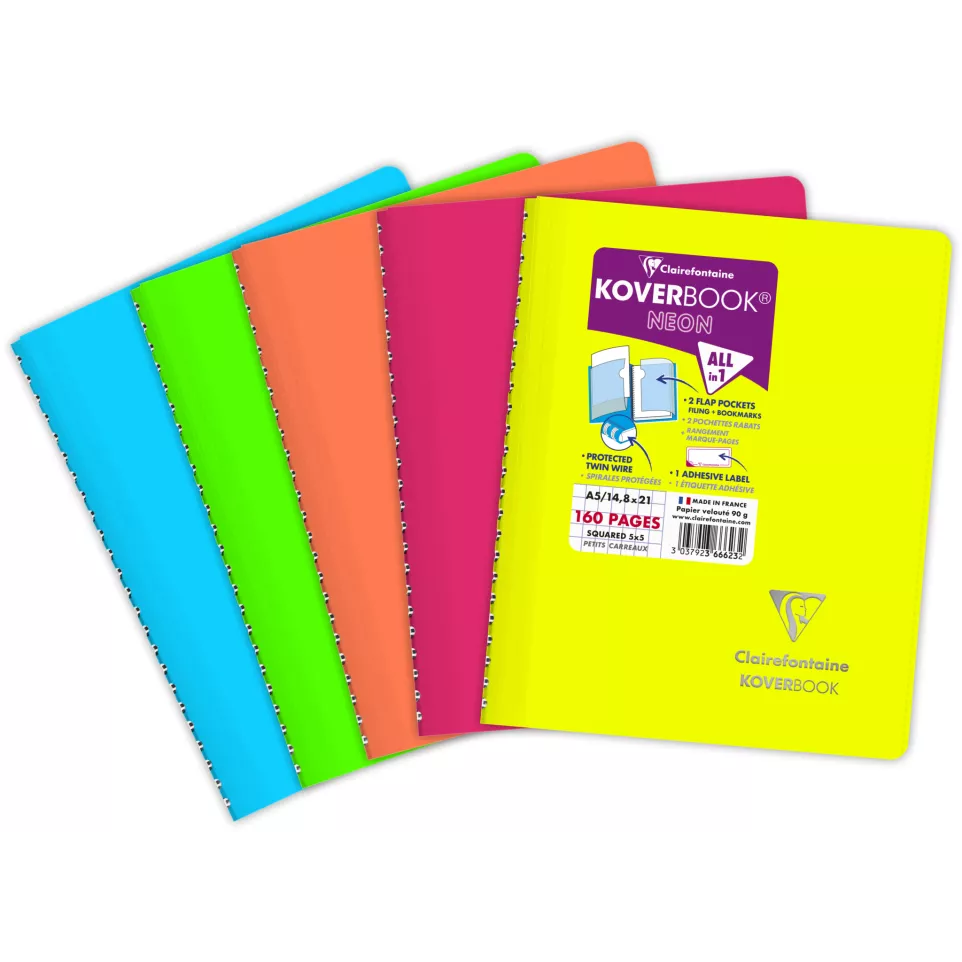 Koverbook Neon Wirebound Notebook A5...
