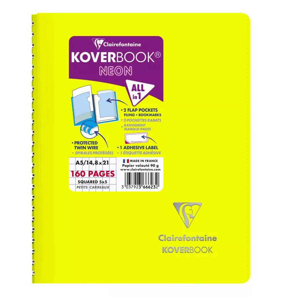 Koverbook Neon Wirebound Notebook A5...