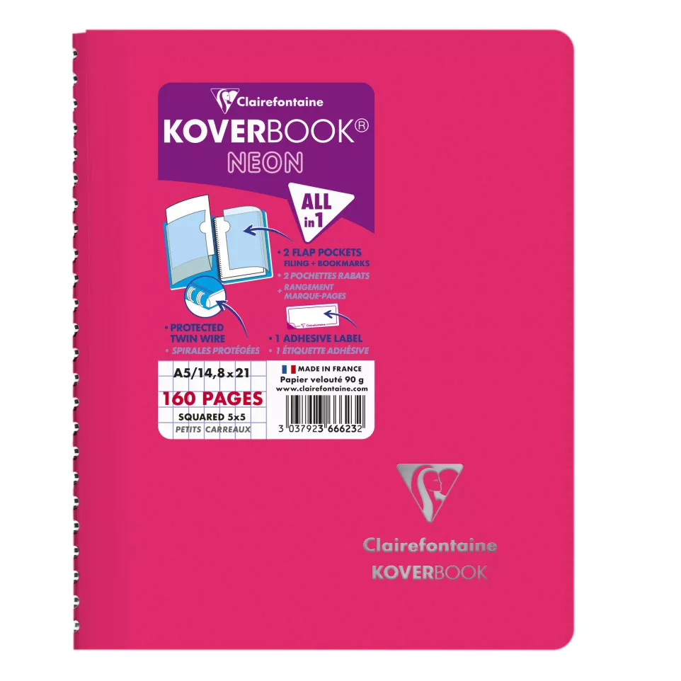 Koverbook Neon Wirebound Notebook A5...