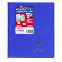 Cahier reliure intégrale enveloppante Koverbook 17x22cm 100 pages grands carreaux couverture polypropylène transparent/ Pce