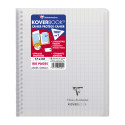 Cahier reliure intégrale enveloppante Koverbook 17x22cm 100 pages grands carreaux couverture polypropylène transparent/ Pce