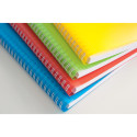 Cahier reliure intégrale enveloppante Koverbook 17x22cm 100 pages grands carreaux couverture polypropylène transparent/ Pce