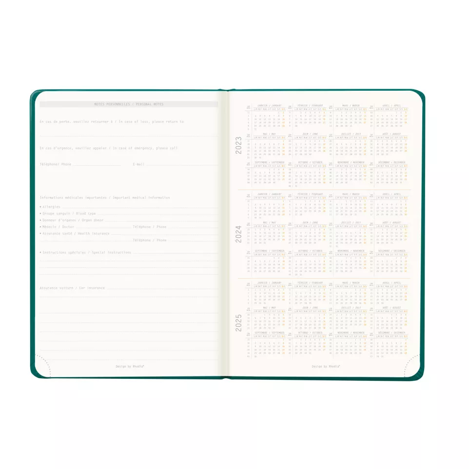 Rhodia Webplanner2024 A5 Horiz paon-/...