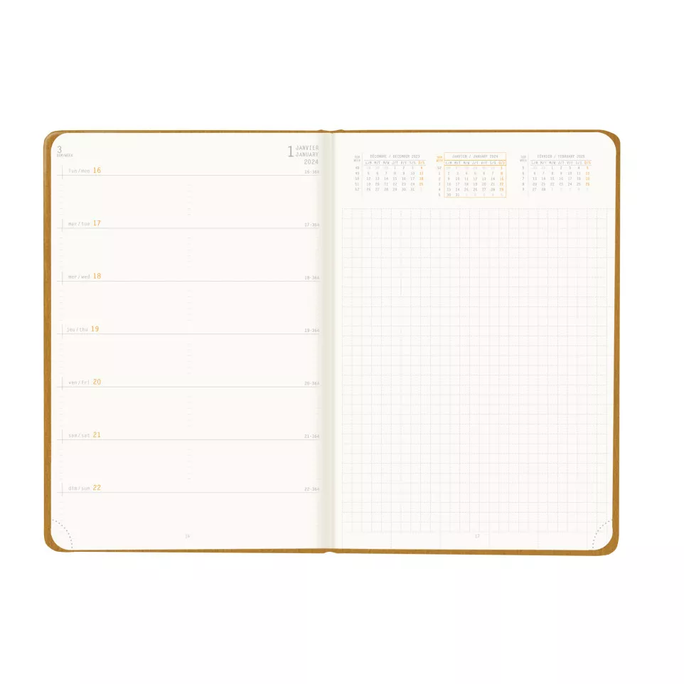Rhodia Webplanner2024 A5 hor. goud-/ St.