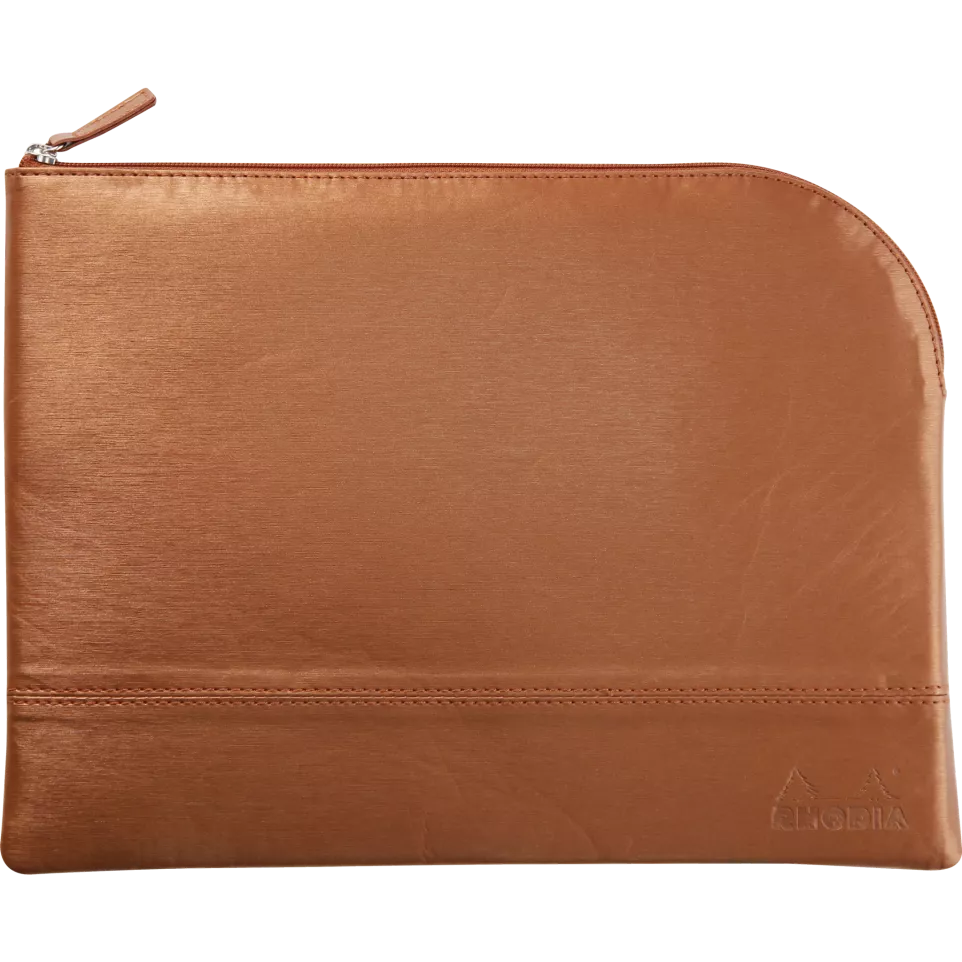 Rhodiarama etui met rits L koper-/ St.