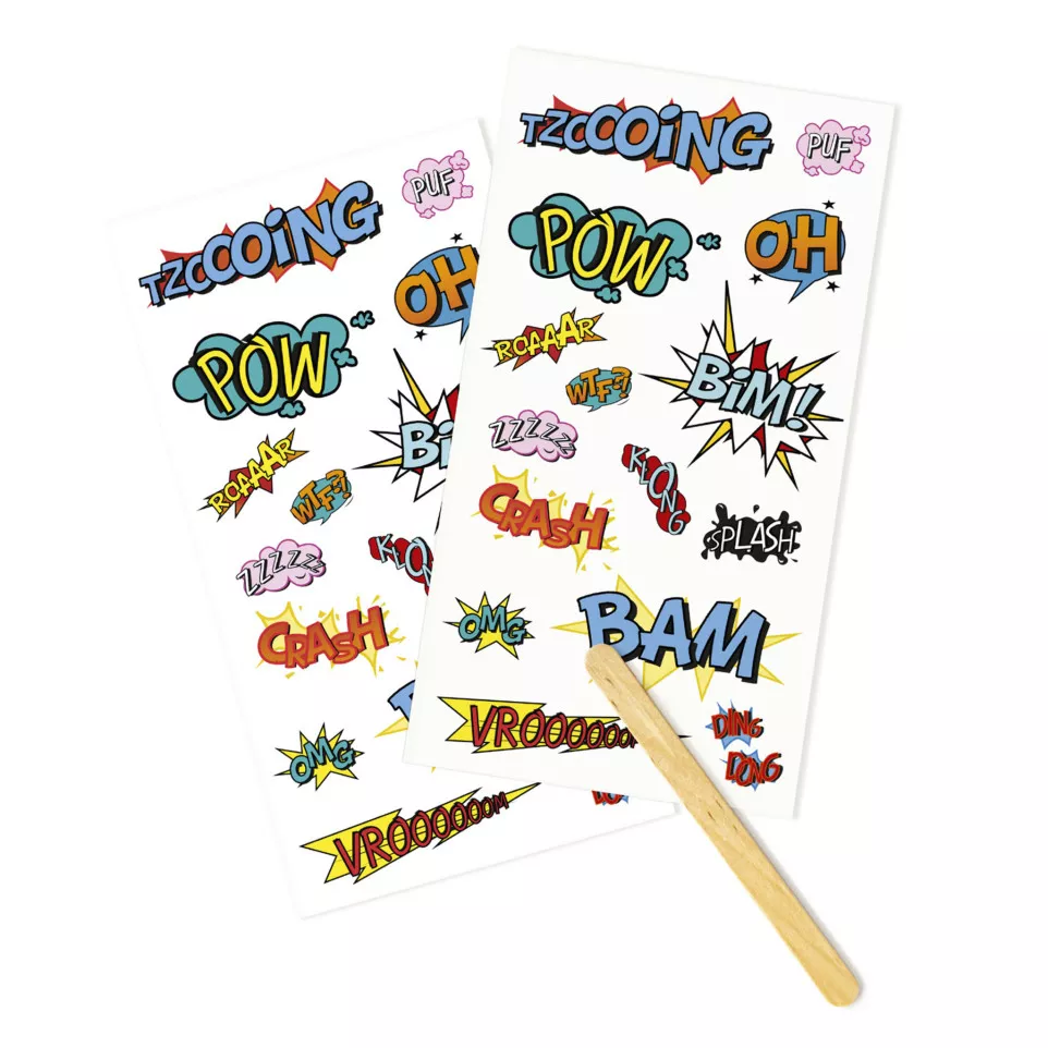 Decalco' Mania, Onomatopeeën-/ St.