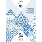 PAPIERS IMPRIMÉS, Bloc de 20 feuilles à motifs 160g/m2 au format A4 (21x29,7cm) + 1 idée créative - Shibori floral/ Pce