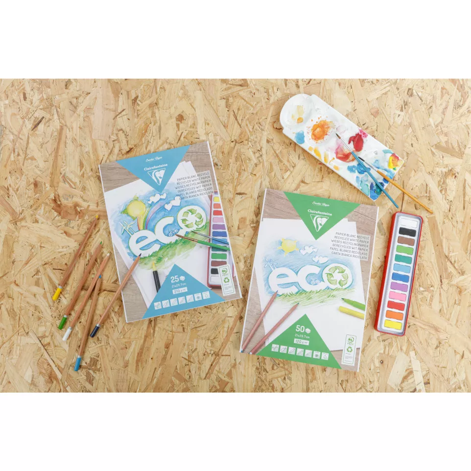 Wit papier recycled-Blok A4 25bl...