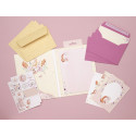 SET DE CORRESPONDANCE KIDS, 8 feuilles A5 + 8 enveloppes C6 + 4 cartes 11x15,5cm + 2 planches de stickers, Licorne/ Pce