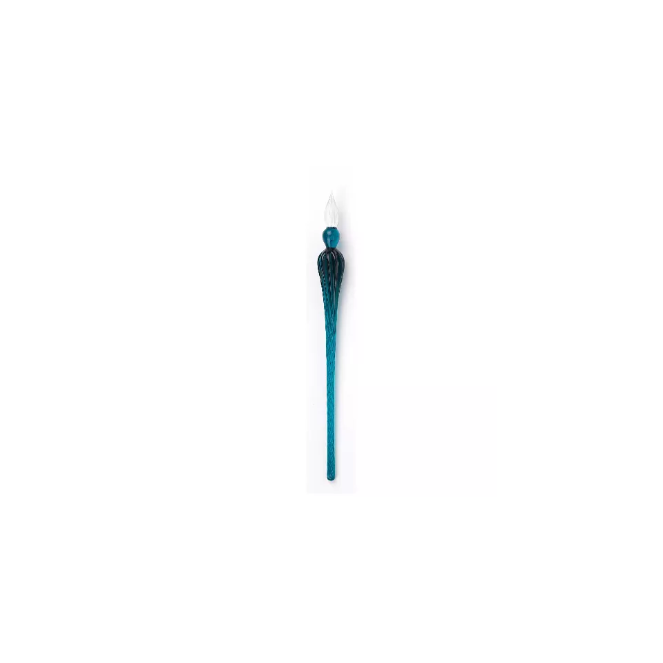 Glaspen rond 18,5cm emerald-/ St.